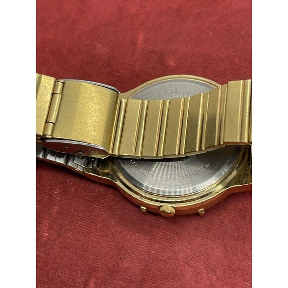 Vintage Pulsar Y960-6059 Men Rotate Bezel Quartz Watch Gold Tone Dead Battery - Picture 7 of 9